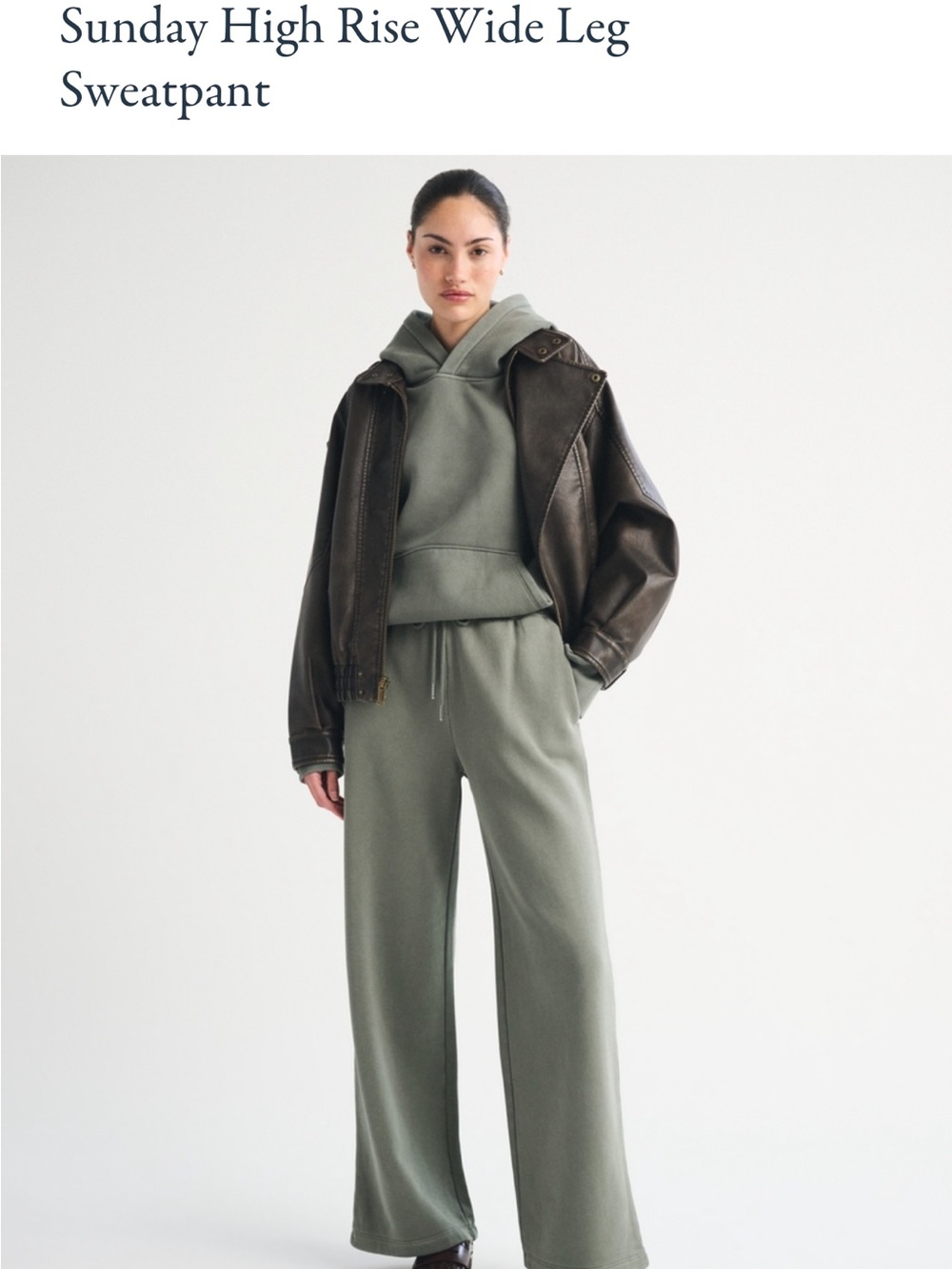 Abercrombie Sunday fleece set, wide leg pants sz small, mock neck top sz medium